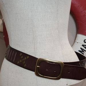 Anthro Linea Pelle Metal Studded Leather Belt